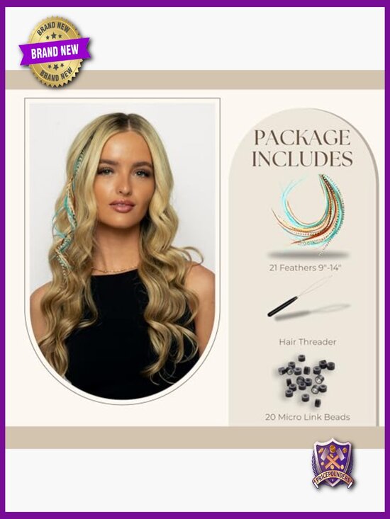 Salon-Quality Feather Hair Extensions with Micro Beads for Boho Style main image 4